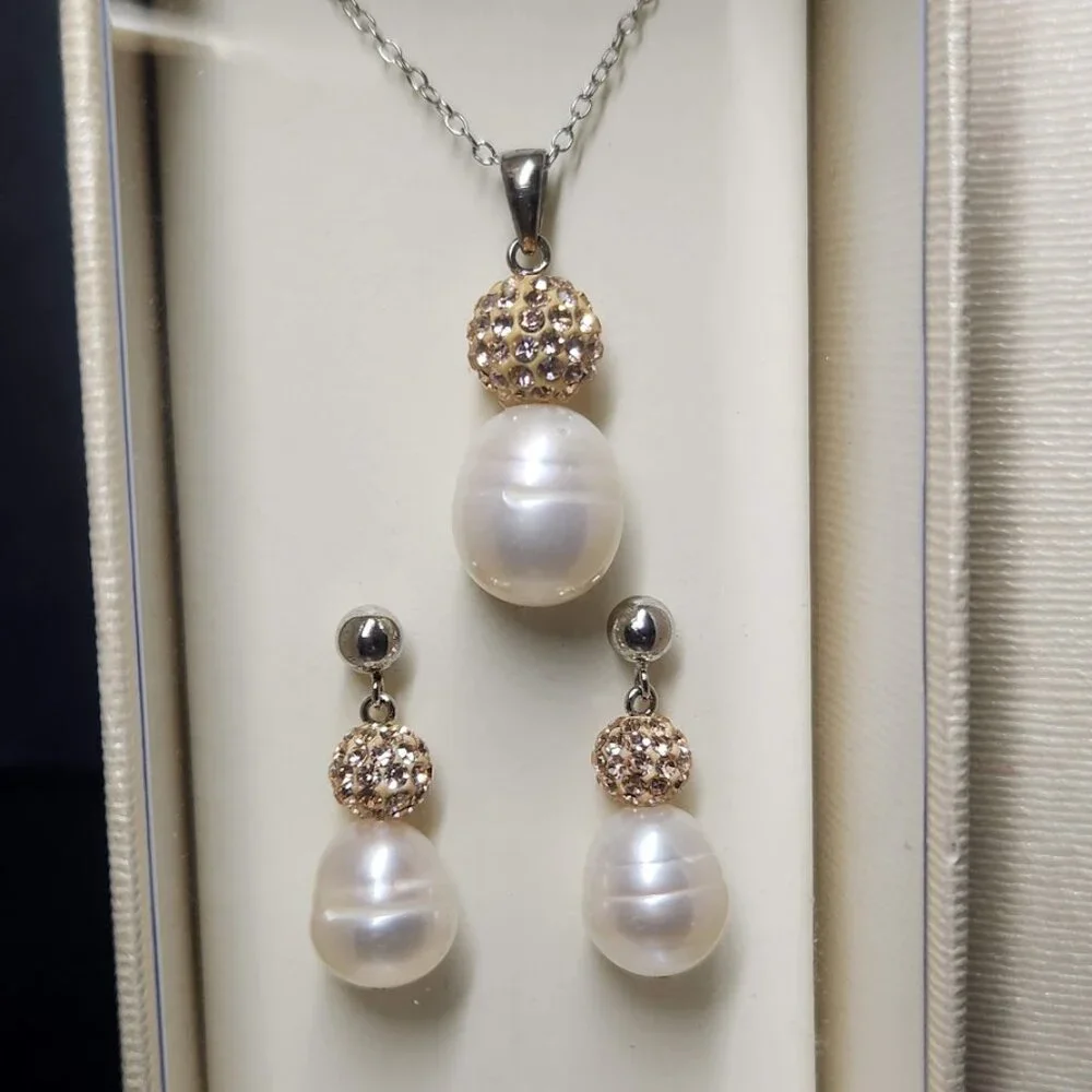 NEW Honora Cultured Pearls Necklace Earrings Boxed Gift Set Jewelry Brand New Ma
